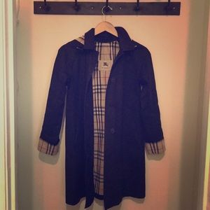 Burberry Black Raincoat Size 2